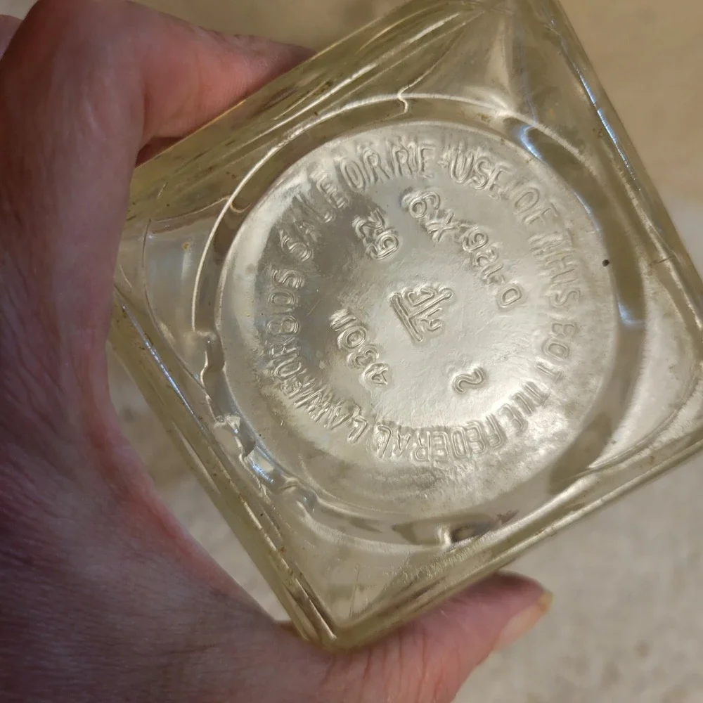 Thatcher Glass Whiskey Decanter 1962 Clear Diamond Cut Glass Vintage 12in Good